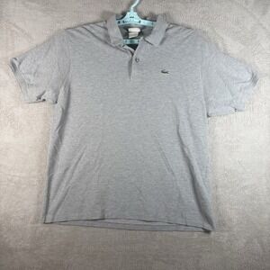 Lacoste Classic Pique Mesh Short Sleeve Polo Shirt Mens 7 XXL‎ Gray Devanlay